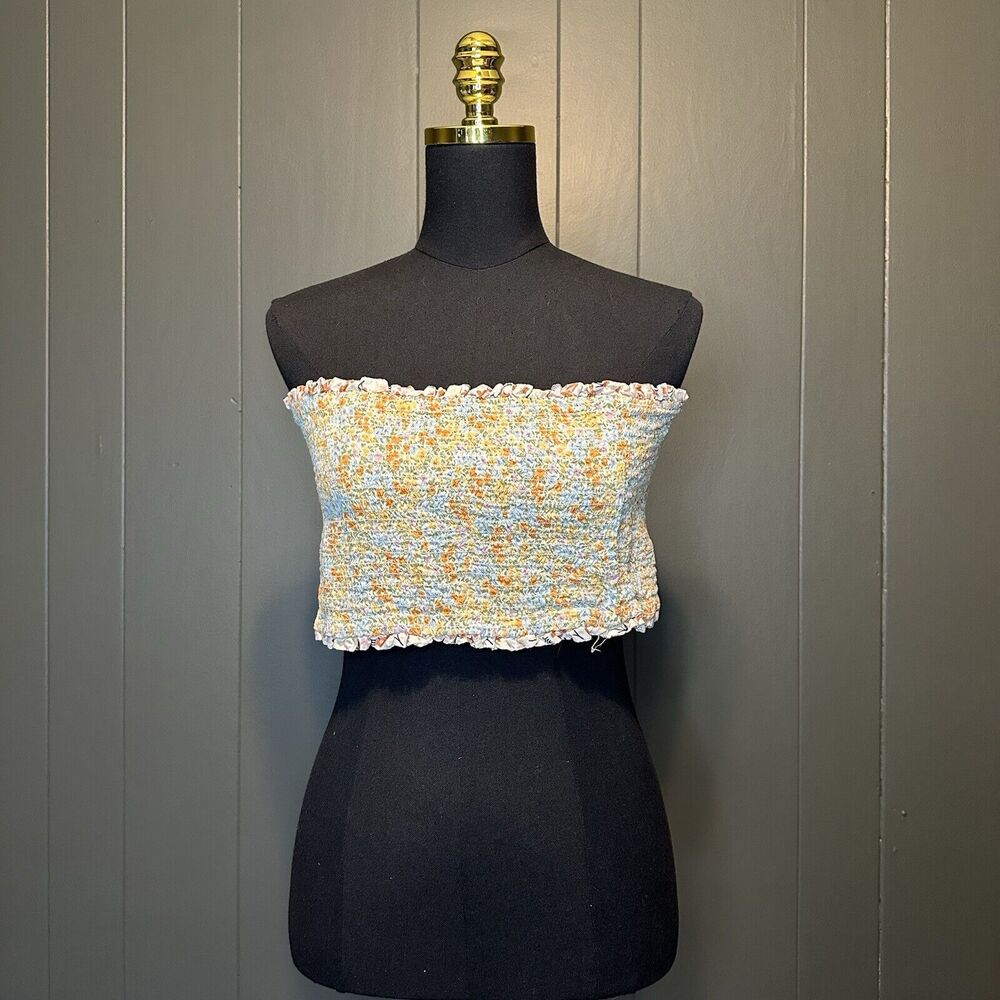 Vintage American Eagle Ditsy Floral Pastel Bandeau Top XL Extra‎ Large